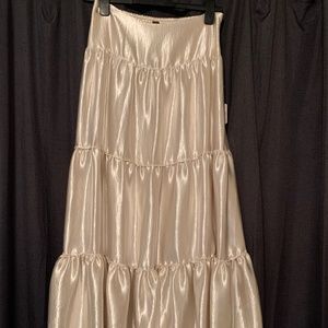 Free people iridescent white midi skirt